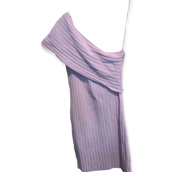 By The Way X Revolve Pink Off The Shoulder Asymmetrical Ribbed Bodycon D… - Picture 2 of 6